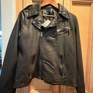 Ralph Lauren Olive Green Leather Jacket